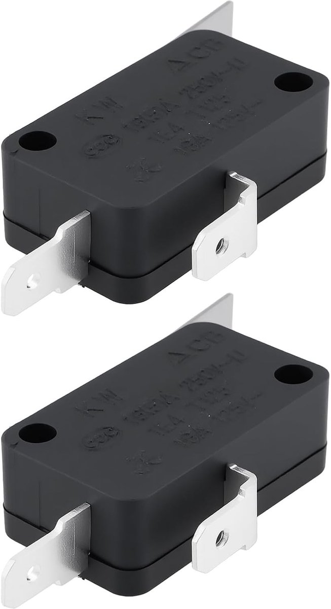 SnelShoppen - 2 Stuks Micro Switch Snap Action Schakelaar 2Pin SPST NC 15A 250V Vervangbaar voor Honeywell