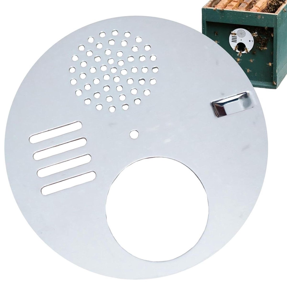 Bijenkorfdeur - Inlaatventilatie - Bijenteelt Management - Verstelbare Schijf - 125 cm - Zilver