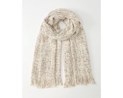 Nouka - Dikke Winter Sjaal - Beige - met Subtiele Glitter - Herfst Kleuren - Cadeau voor Vrouwen - 50 x 180 cm
