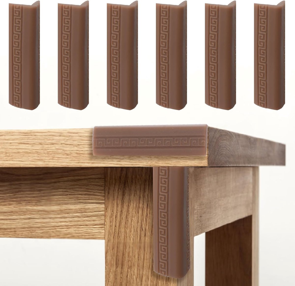 SnelShoppen - 8PCS Hoekblokken Silicone Zelfklevend Veiligheid Hoekkussens Babyproofing Randbeschermer Voor Meubels Muur Basis, Koffie