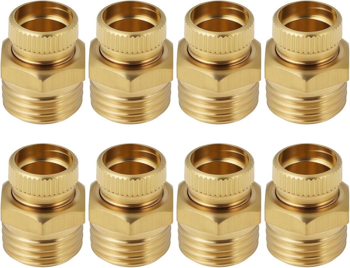 SnelShoppen - 8 Stuks Messing Afvoer Ventiel G1/4 Mannelijk Draad Water Afvoer Ventiel voor Luchtcompressor, Geschikt voor Diverse Pneumatische Toepas