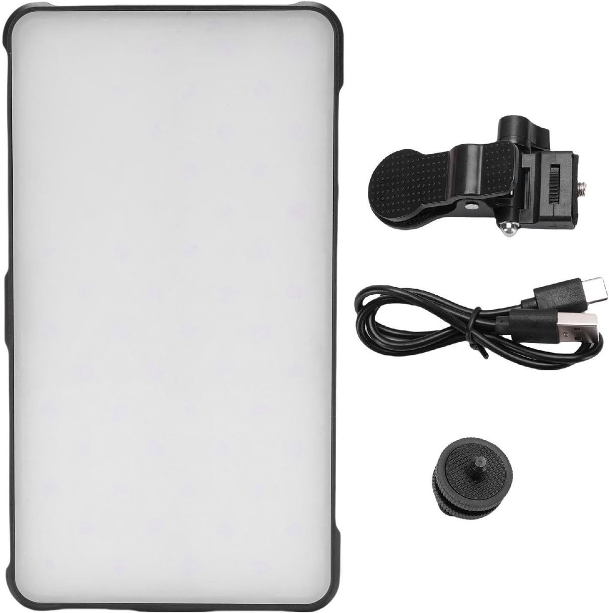 SnelShoppen - 112 LEDs Smartphone Verlichtingslamp met 3 Verlichting Modi en 10 Helderheidsniveaus, Oplaadbare Clip voor Video Conferenties, Warm en K