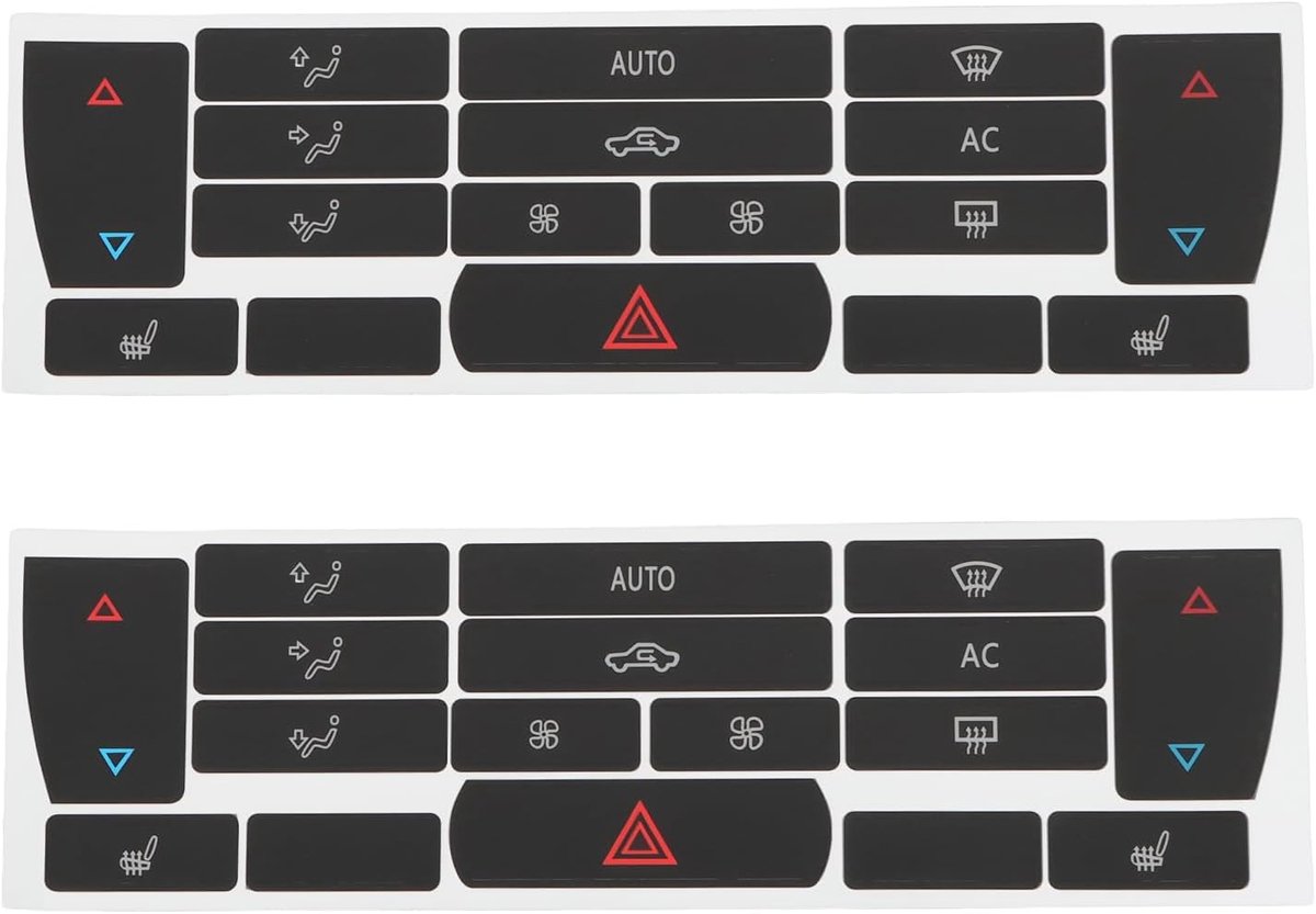 AC controle knop stickers SAAB 9-3 (2003-2007) - vinyl - perfect passend - heldere tekst en logo's - ShopVlot