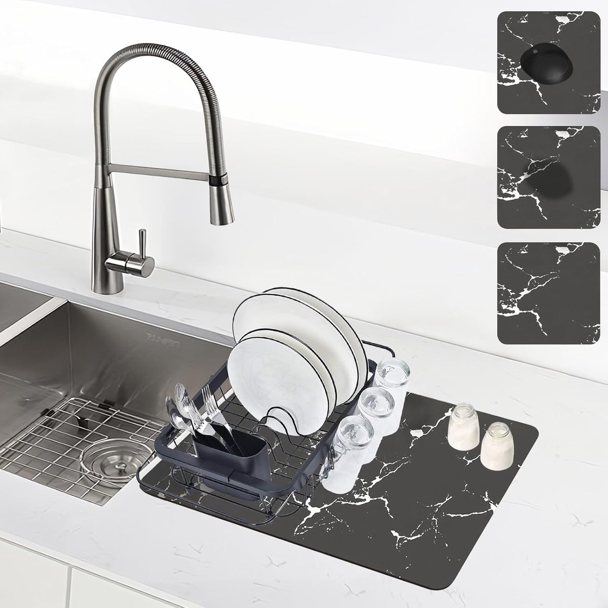 SnelShoppen - 40 cm x 50 cm Koffiezetter Mat - Geschikt voor Afwassen en Droogkleden - Koffiemachine Drupmat - Hondenbowl Mat - Kattenbak Mat - Hoogwa