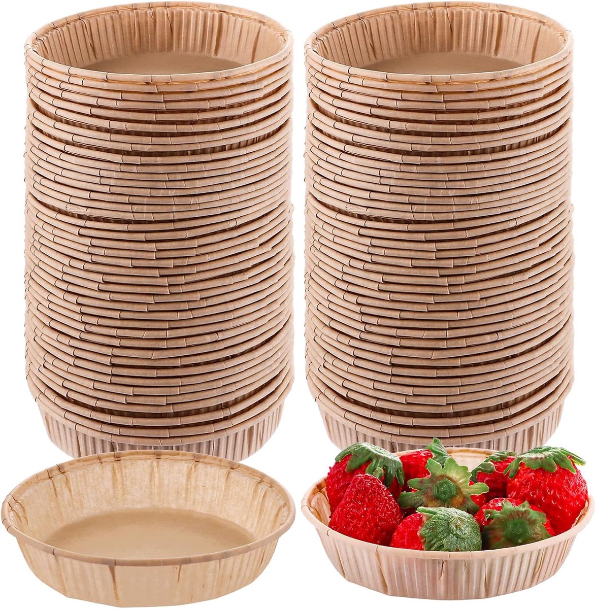 SnelShoppen - 200 Stuks Kleine Papieren Muffinvormen voor Cupcakes, Taartjes, Pudding en Gebak - 10cm - Ideaal voor Feesten en Koken