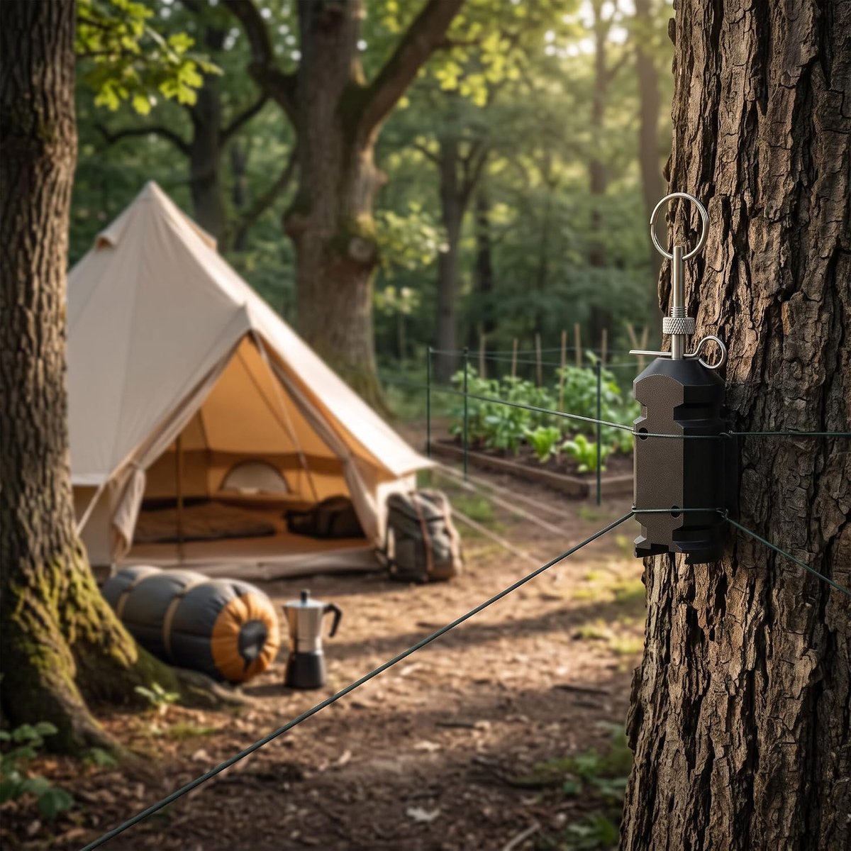 SnelShoppen - Veiligheid Reizen Draad Alarm - Drievoudige Perimeter Alarm 4.5V voor Kampeertent, Lichtgewicht Aluminium Legering, Camping Waarschuwing