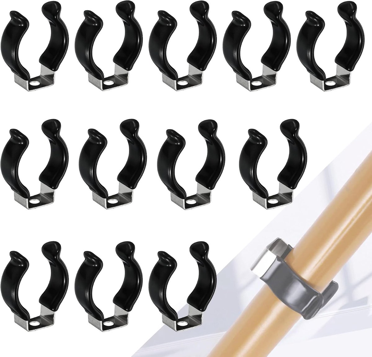 SnelShoppen - T12 U-vormige Klemmen Tool Houder Clamp voor LED Lamp Montage 304 RVS Rope Steun Klem Set van 12 - Duurzaam en Veelzijdig