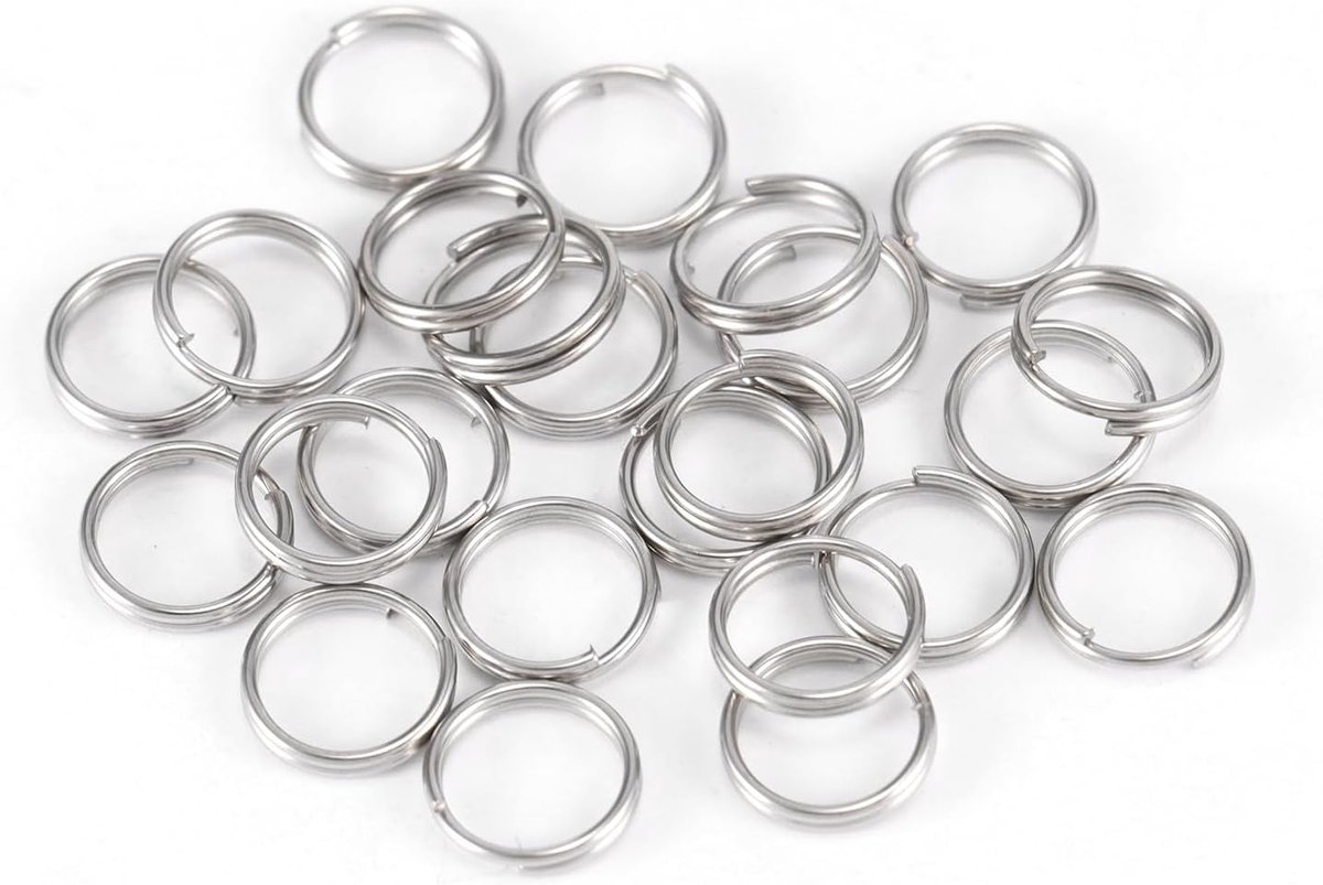 SnelShoppen - 200 Stuks Sleutelhangers Splitring Sleutelhangers Ronde Metaalringen Sleutelhanger Verbinders voor DIY Sleutels, Kettingen, Armbanden en