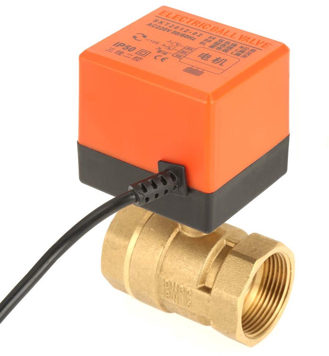 SnelShoppen - Motoriseerde Kogelklep, Messing Elektrische Motor Kogelklep AC 220V DN32 2-Weg 2-Punt Controle, G1-14 DN32 Kogelklep voor Water Systeem