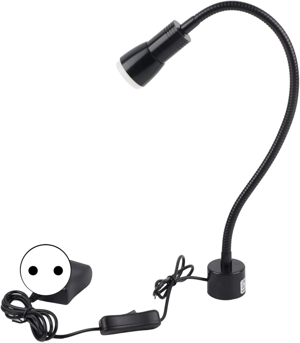 SnelShoppen - LED Naaimachine Lamp, 5W Tafel Lamp met Flexibele Hals en Magnetische Basis voor Naaien, Frezen, Werkbank - EU Stekker