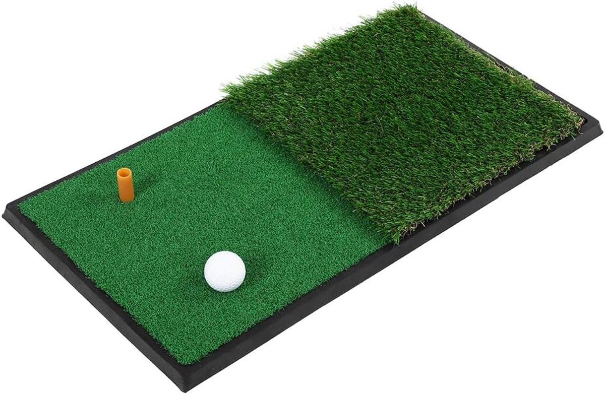 SnelShoppen - Double Turf Golfmat met Swing Pad - Rubber Ondergrond Oefenmat voor Winter Golf - Professionele Mat voor Tuin, Achtertuin, Binnen en Bui