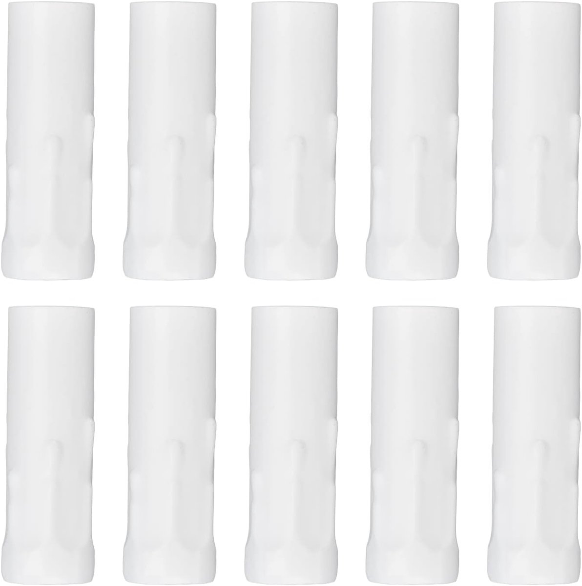 SnelShoppen - 10 Stuks Metalen Kaarsenhouder Covers E14, Vervangbare Kaarsenlamp Bevestigingen, Chandelier Covers voor Thuis, Witte Tube voor DIY Verl