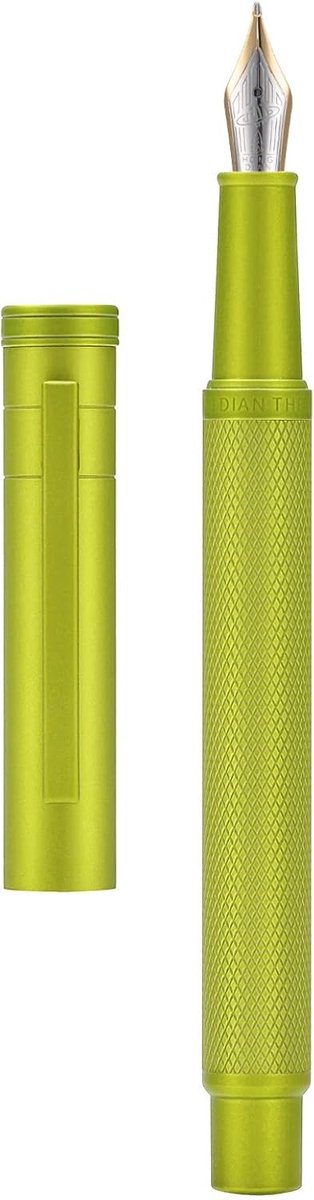 SnelShoppen - Mustard Gele Fountain Pen met Extra Fijne Nib, Klassiek Ontwerp met Converter en Metalen Doos, Schrijfpen voor Kantoor en Creatief Gebru