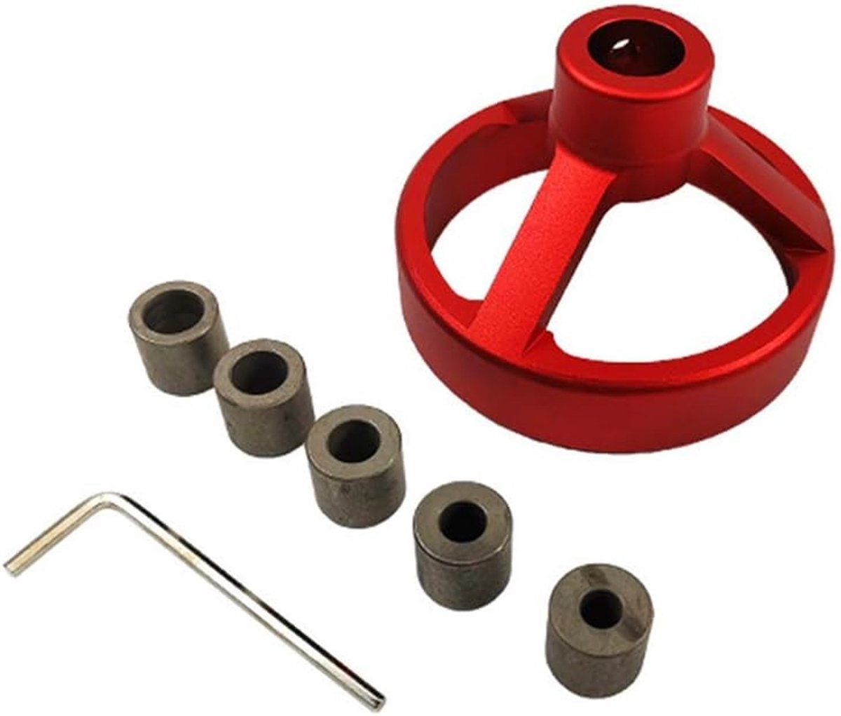 SnelShoppen - Rode verticale boorgids smal, 6/7/8/9/10 mm bevestigingen, pocket hole mal positioneerder, rechte hoekgids, dowel jig voor perforator (r