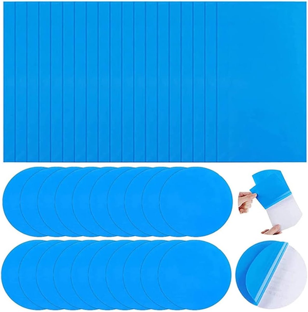 AISHOW 40 Pieces Self-Adhesive Pool Repair Kit, PVC, Pool Repair Kit, Underwater, Swimming Pool, Repair Kit, Pool - ShopVlot