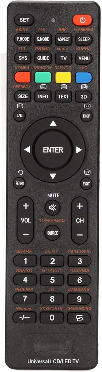 SnelShoppen - Universele Smart Televisie Afstandsbediening, Vervangingscontroller voor TV, Geschikt voor 3D Functie, Laag Energieverbruik, Handig en P