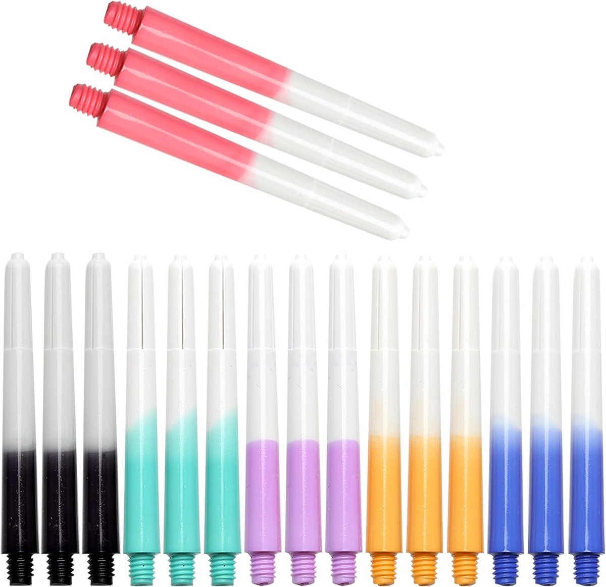 SnelShoppen - 18 Nylon Dartshafts Darts Accessoires - Hoge Kwaliteit - 48mm - 2BA Draad - 6 Kleuren - Perfect voor Feest en Darten