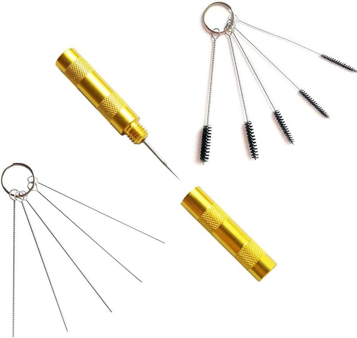 SnelShoppen - Airbrush Cleaner Spray Gun Cleaning Kit - 10 Delige Set met 5 Borstels en 5 Naalden voor Perfecte Reiniging van Airbrushes - Ideaal voor