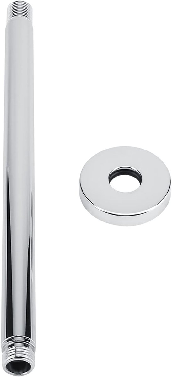 SnelShoppen - Douchestang, Plafond Bevestigde Doucheslang Verlenging, G 1/2 RVS Douchestang Pijp Verlenging (Chroom Geplateerd) 30cm/12Inches