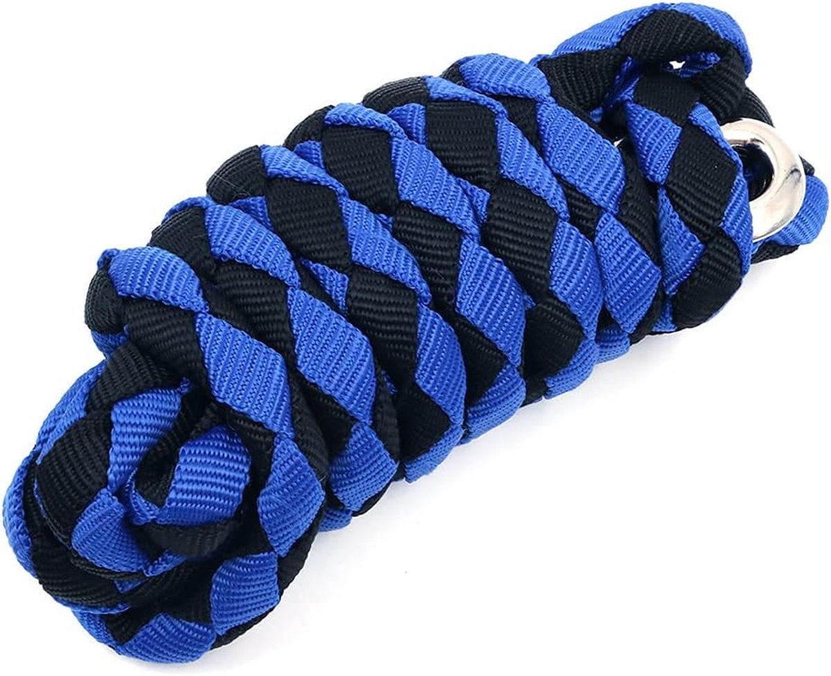 SnelShoppen - Paardenleadrope 9.8 ft - 4 Strengen - Duurzaam Nylon - 18 mm Dikte - Kleurige Paardenlijn - Met Eenvoudige Clip Haak - Ideaal voor Paard