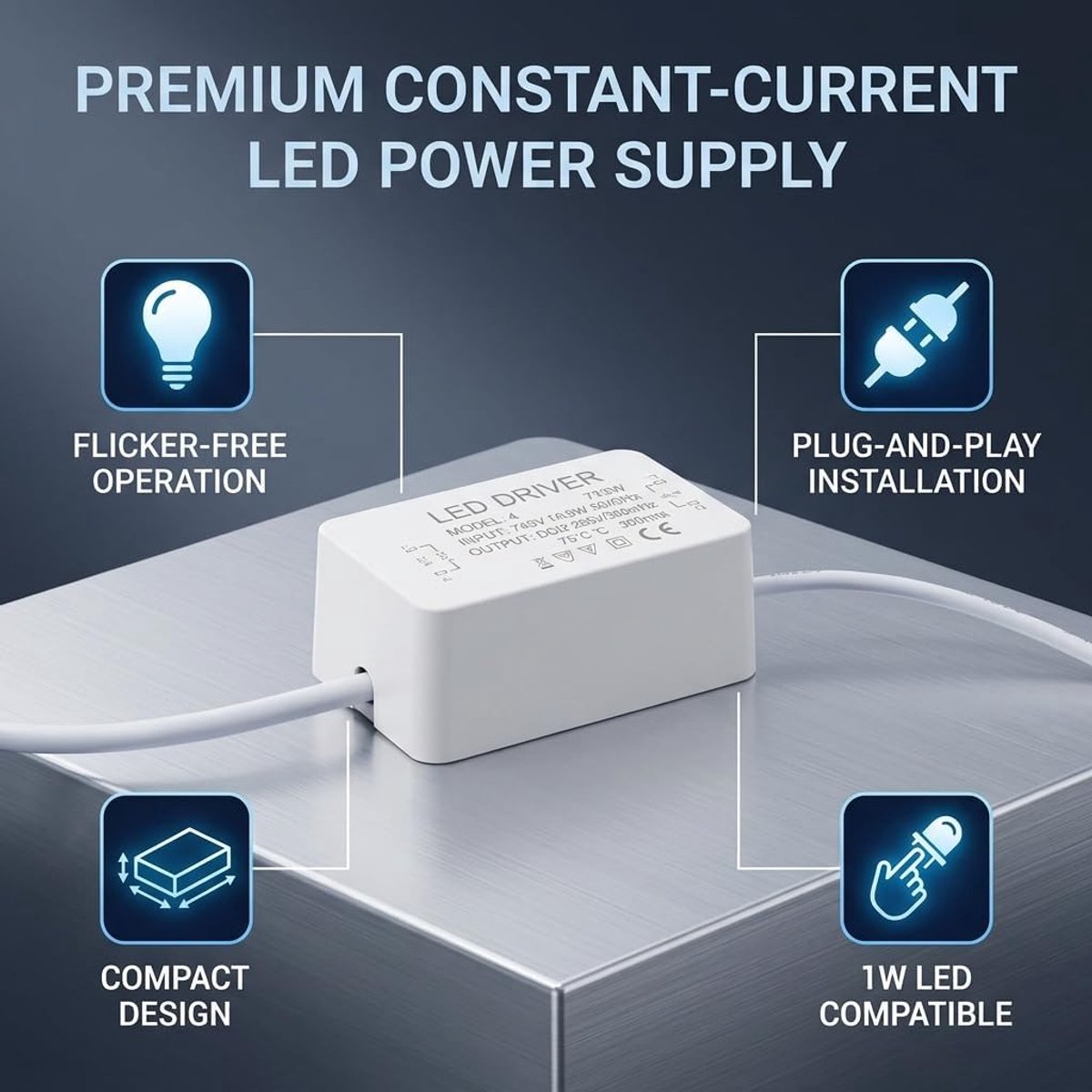4‑7X1W LED Driver Constant Current Power Supply Transformer Water Resistant Transformer Adapter Input AC85‑265V Output - ShopVlot