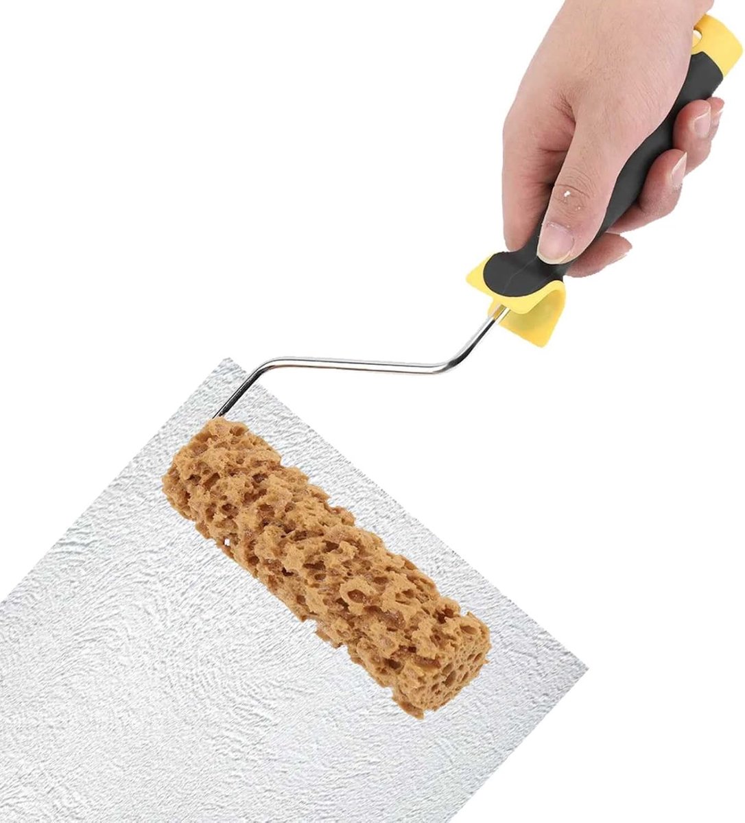 SnelShoppen - Texture Paint Roller 16cm, Decoratieve Rubber Roller voor Muur en Plafond, Makkelijk in Gebruik, Hoogwaardig Materiaal, Schilder Gereeds