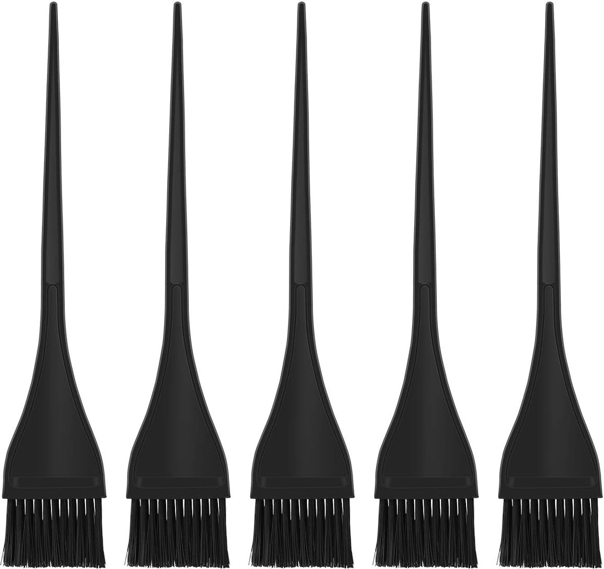 SnelShoppen - 5-delige Haarverf Kwasten Set - Siliconen Verfborstels voor Haarkleuring - Perfect voor Thuis en Professioneel Gebruik - Zwart - Ideaal