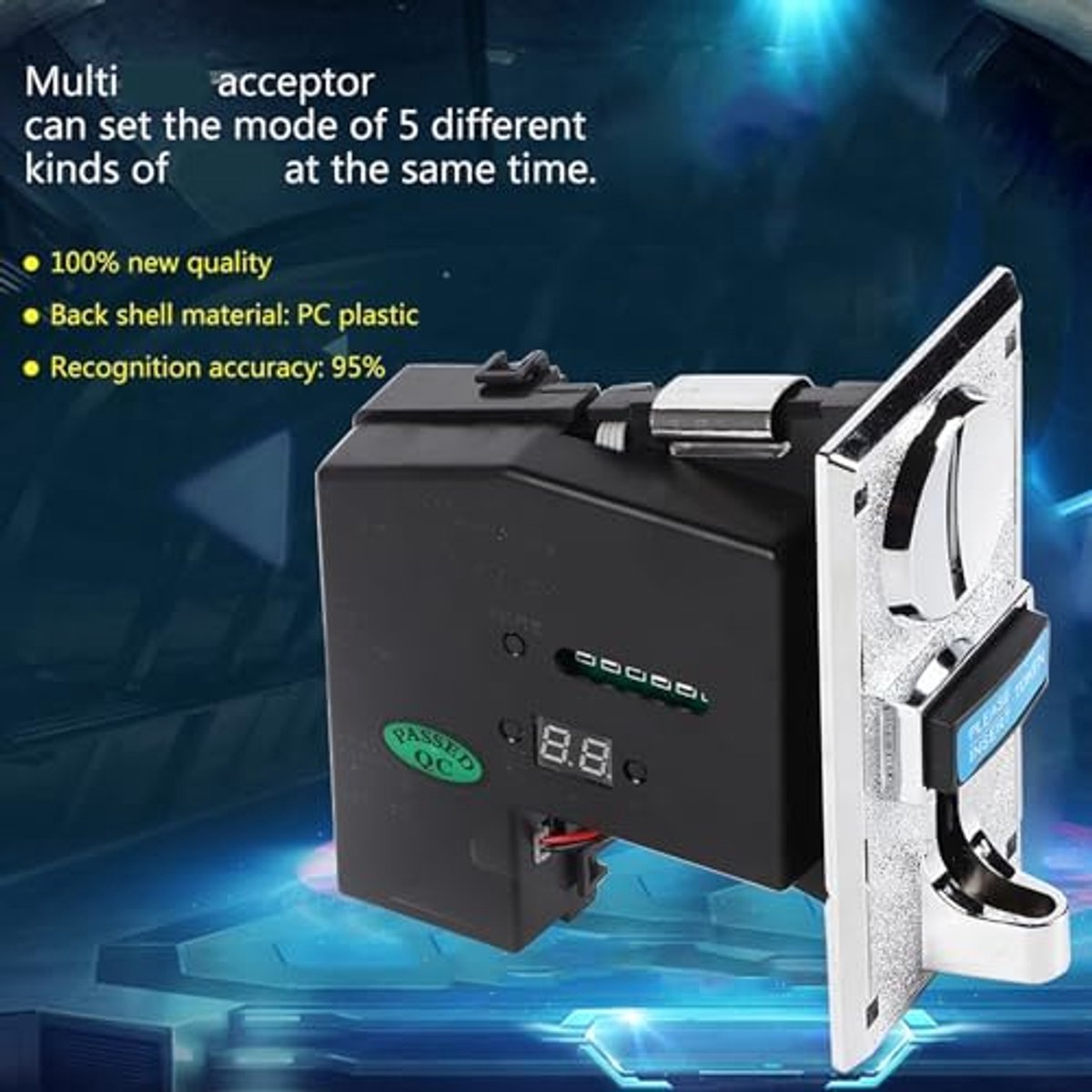 SnelShoppen - Multi-functionele chip telefoon muntenverzamelaar met automatische scheider voor arcade spellen, 6 soorten munten, hoge nauwkeurigheid,