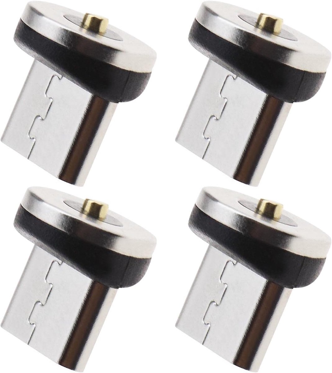 SnelShoppen - 4x Micro USB Magnetische Connector Rotating Micro USB Magnetische Adapter Tips Voor Snellader Oplaadkabels - Compatibel met Android Appa