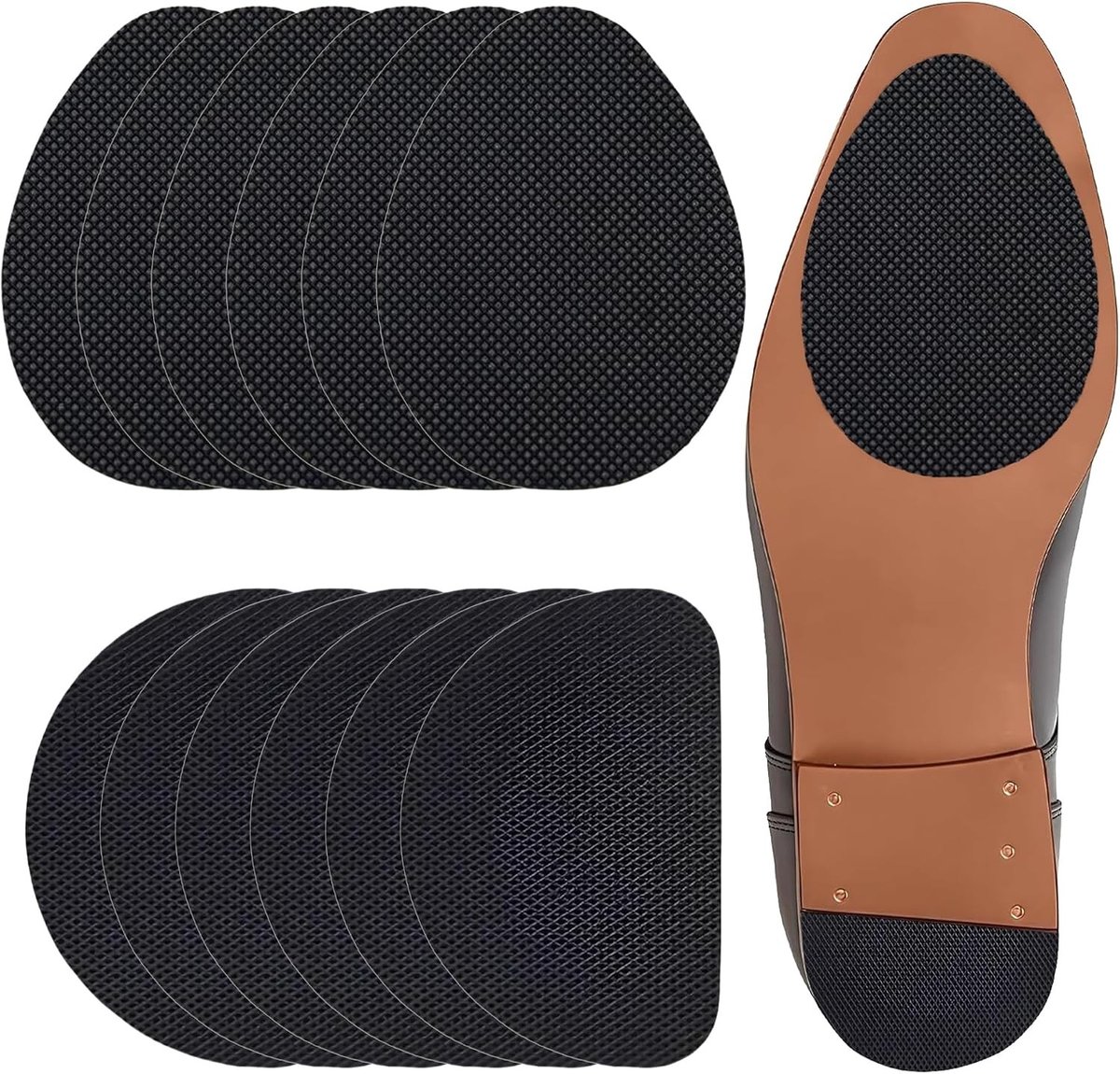 Rubberen zelfklevende schoenzolen reparatieset, 12 stuks, antislip zolen voor dames en heren, ideaal voor schoenen en slippers