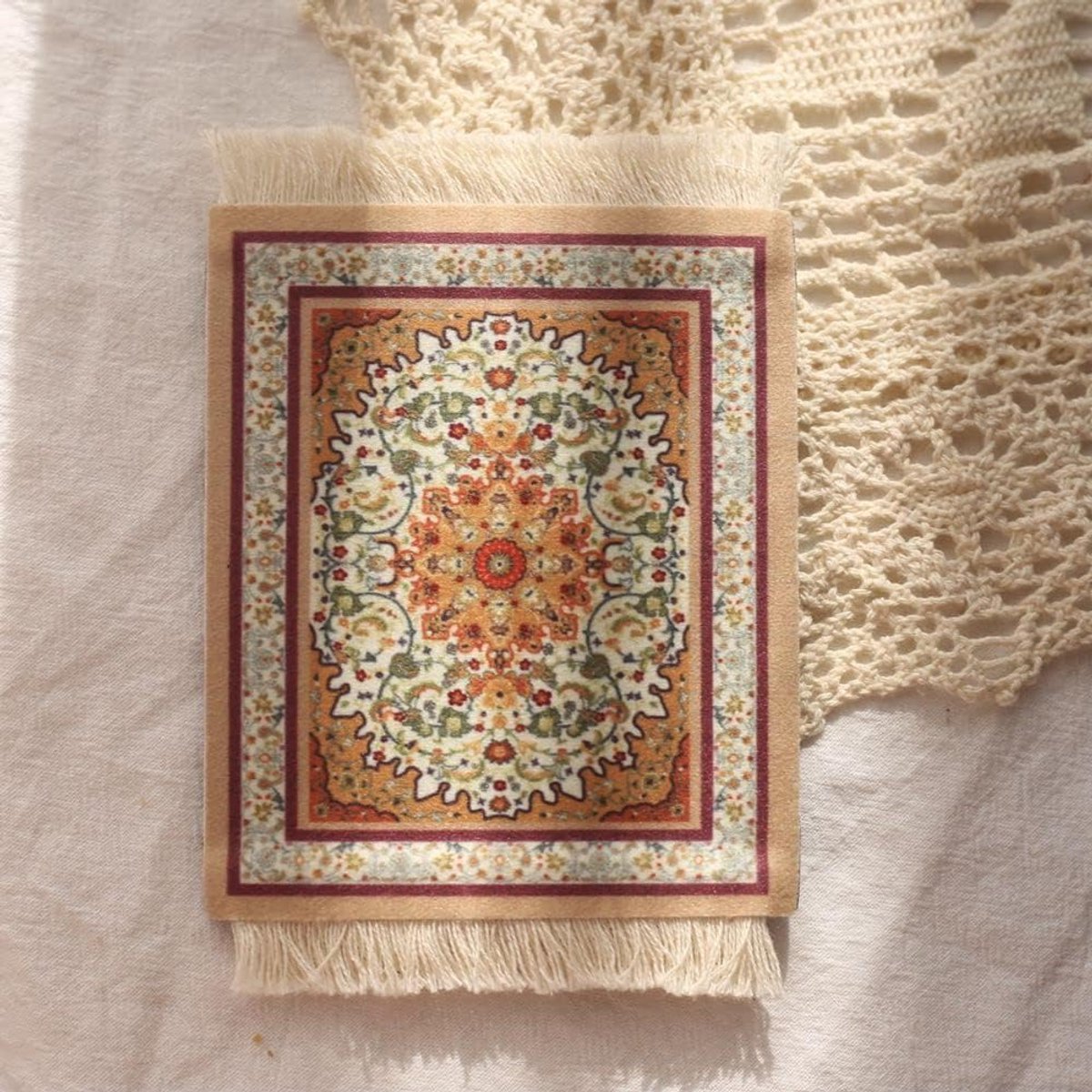 SnelShoppen - 9x11 cm Muismat Mini Tapijt Bohemia Stijl Persisch Tapijt Office Accessoires Duurzaam en Kleurrijk voor Laptop PC Gaming Bureau en Tafel