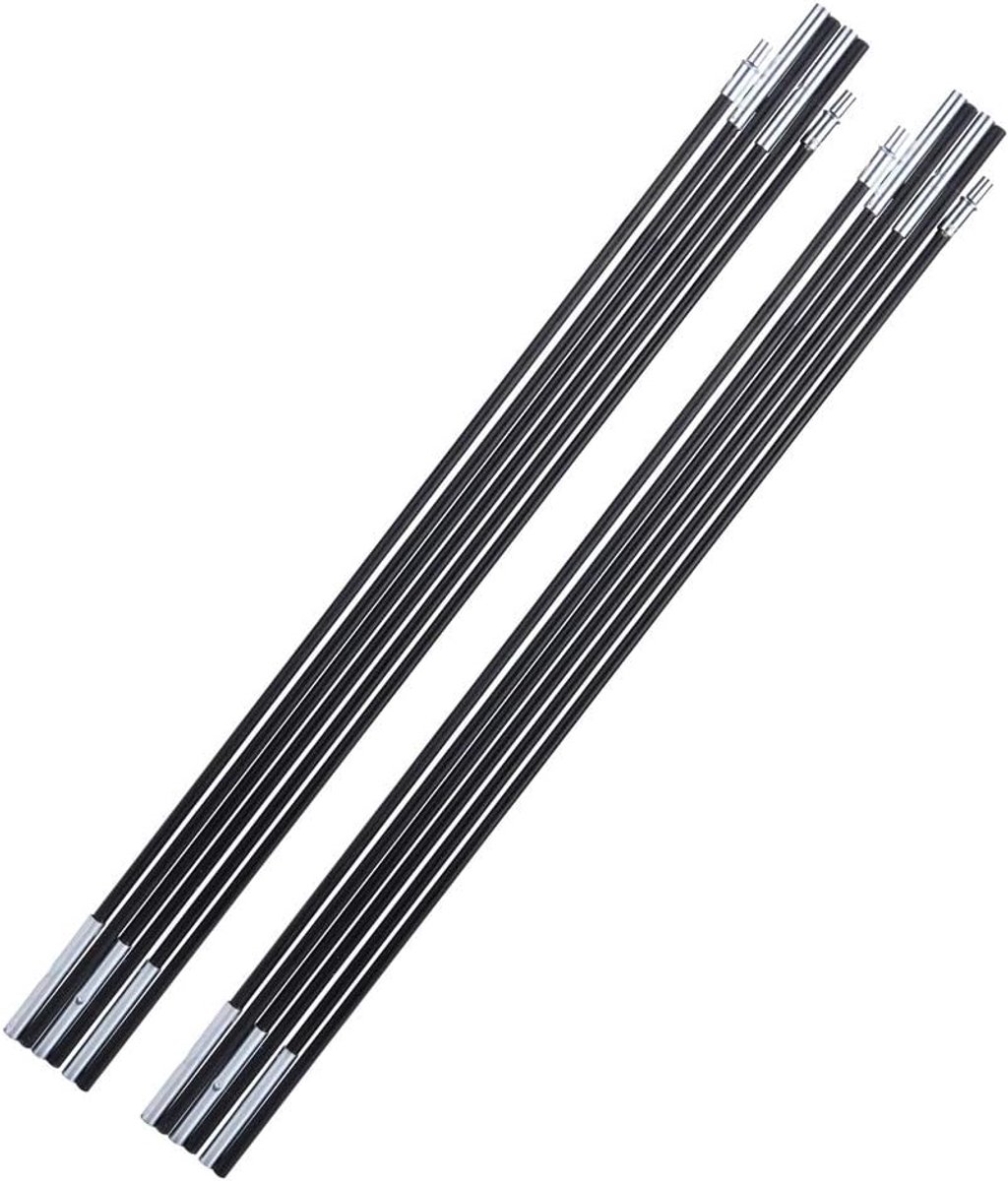SnelShoppen - Camping Tentstok - Fiberglas Vouwbare Tentpaal 6 Segmenten Buiten Retractable Zonnescherm Ondersteuningsstokken Luifel Frame Kit voor Ca