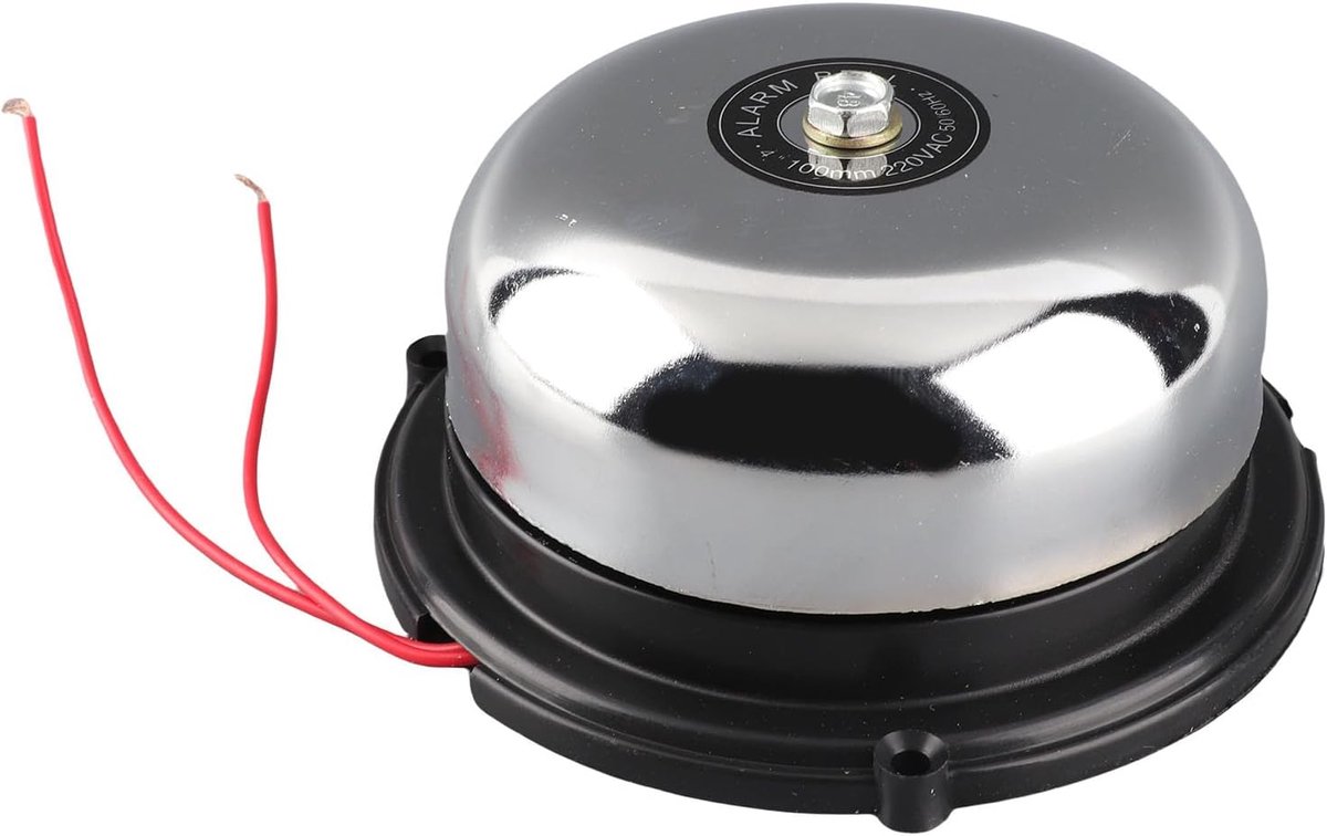 SnelShoppen - 4 Inch Elektrische Bel RVS Binnen Strike Type Geluidsbel 220V 10W voor Geluidssignalen en Alarmen in Grote Publieke Ruimtes