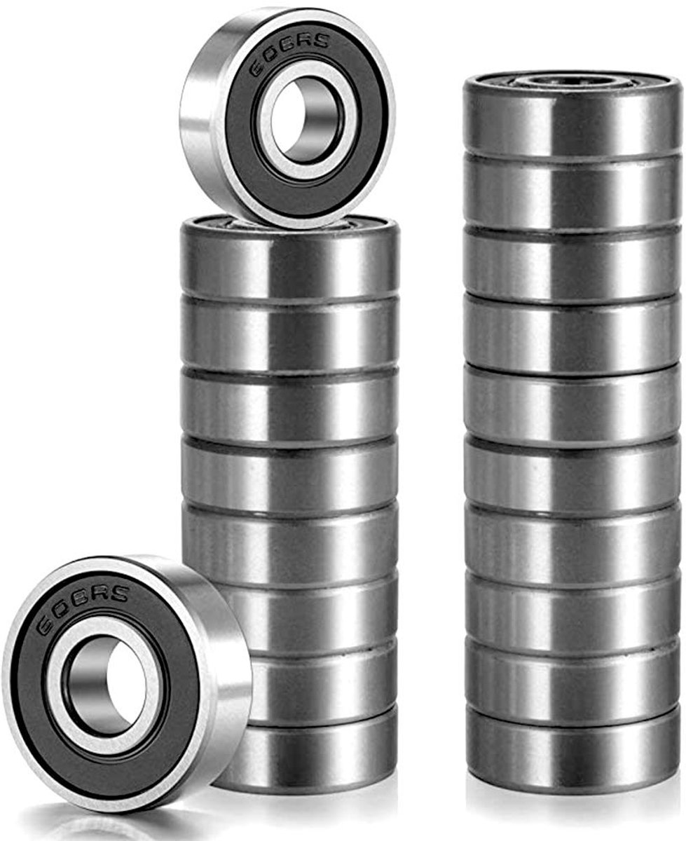 SnelShoppen 20 Stuks Skateboard Lagers 608-2RS ABEC 7 Kogellagers Carbon Staal Zeer Geschikt voor Skateboards Inline Skates en Scooters