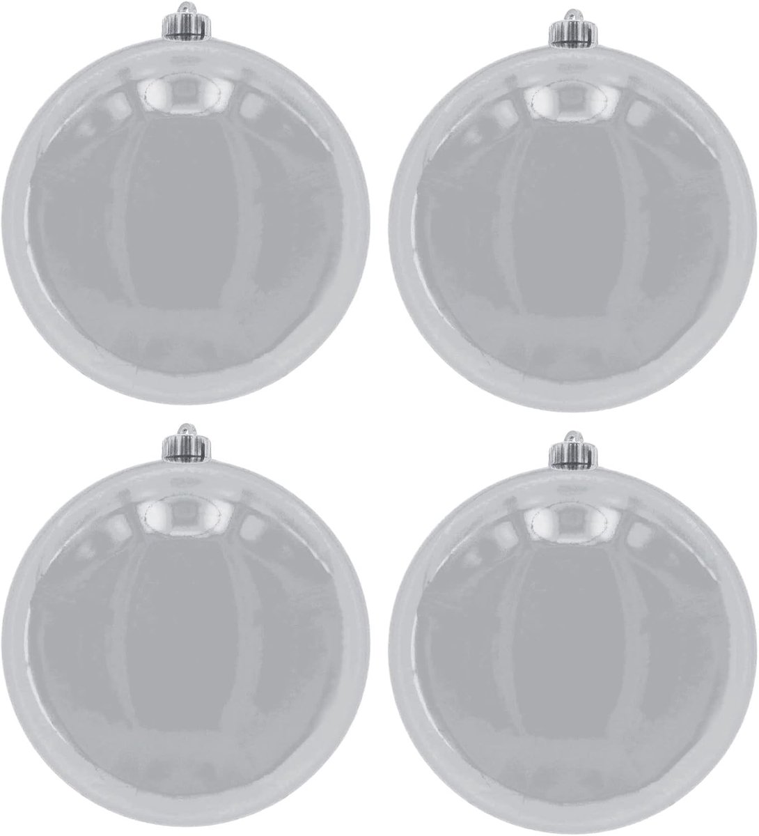 SnelShoppen - XXL Kerstballen voor Buiten, Frostbestendig en Weerbestendig, 12 cm Diameter, 4 Stuks, Zilver, Perfect voor Tuin en Entree