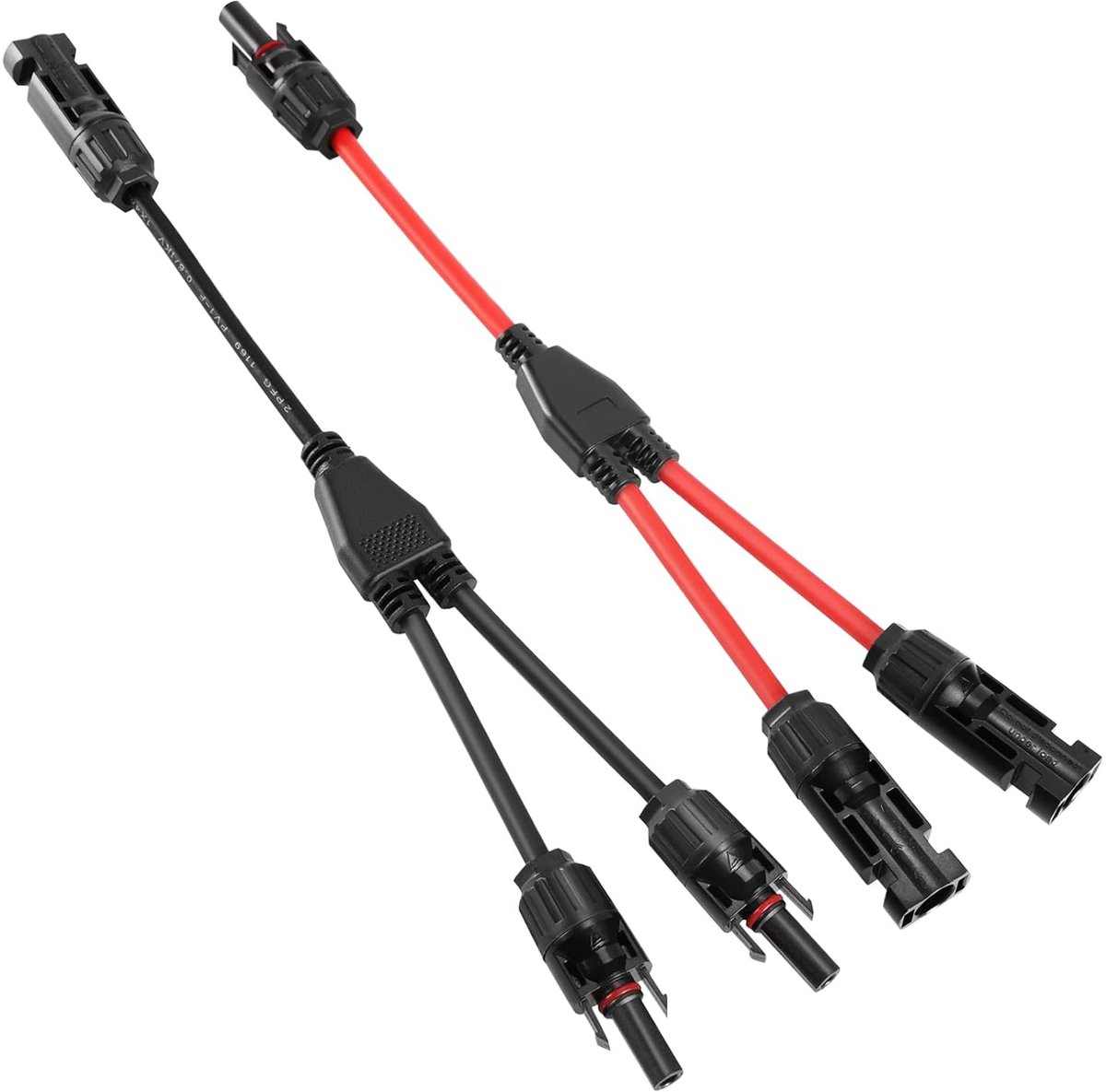 SnelShoppen - Y-verdeler Solar kabel, zonnepaneel kabel met stekker, mannelijke en vrouwelijke MMF en FFM connector, 1 paar, 1000 V DC 30 A, 4 mm², an