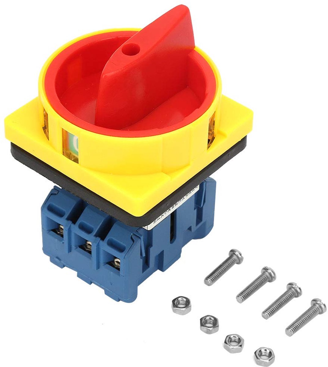 SnelShoppen - 25A/32A Circuit Breaker Switch, 3 Polige Lastschakelaar, Rotating Cam On/Off Schakelaar voor Machines, Compact en Duurzaam, Veilig voor