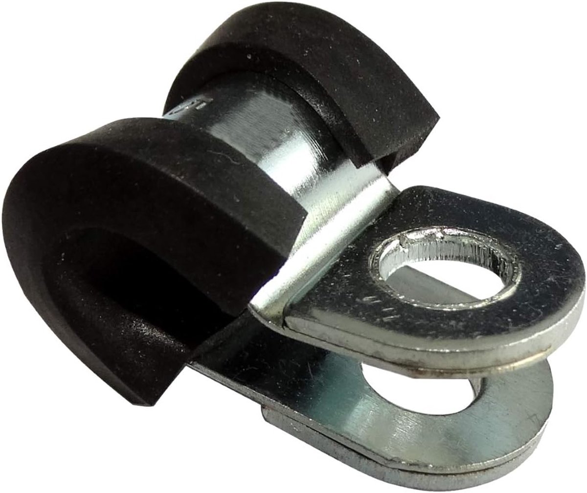 SnelShoppen - Set van 5 rubber gecoate staal klemmen voor draad kabel slangen Ø5mm L12mm schroefbevestiging - C42859