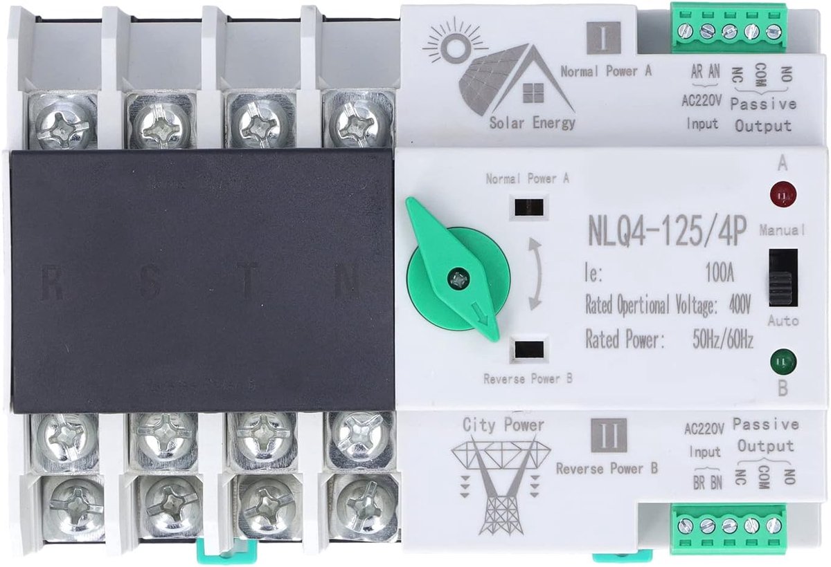 SnelShoppen - Automatische Inverter 220V Dubbele Voeding 4P 100A Slimme Circuitonderbreker Milliseconde Snelle Controller voor Winkels en Bedrijven