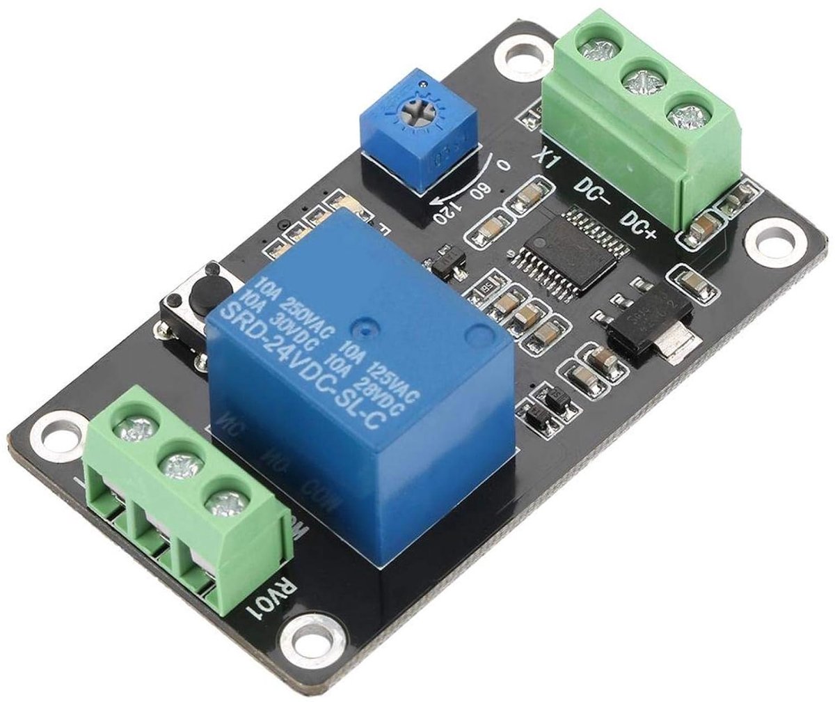 SnelShoppen - Delay Tijd Relay Zelfvergrendeling Vertraagde Schakelaar 555 Timer DC 5/12/24V 60x35x20mm met Instelbare Vertraagtijd