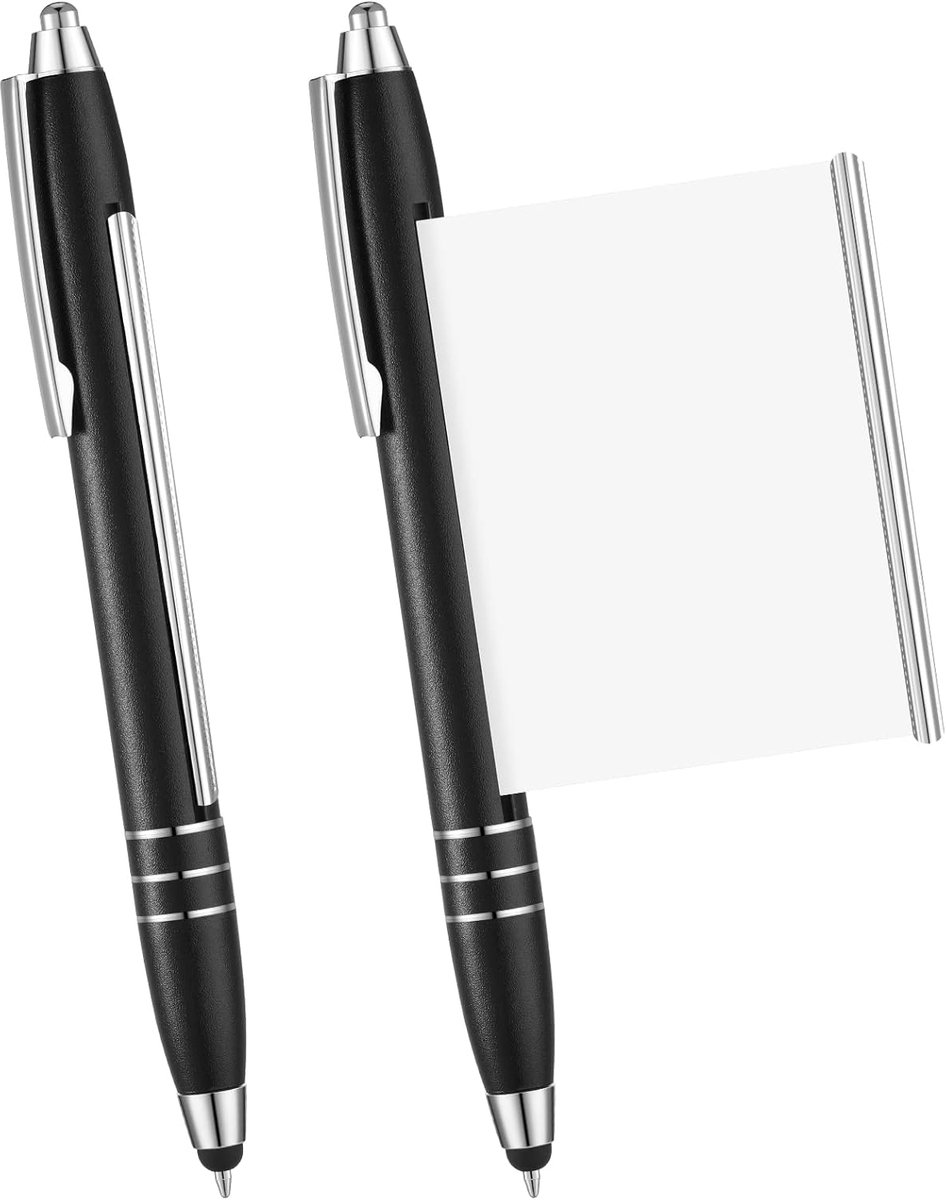 Nezyo 2 Pcs Black Ballpoint Pens with Cheat Sheet, Ballpoint Pen with Pull-Out Notepad, Spicker Ballpoint Pen Blue - ShopVlot