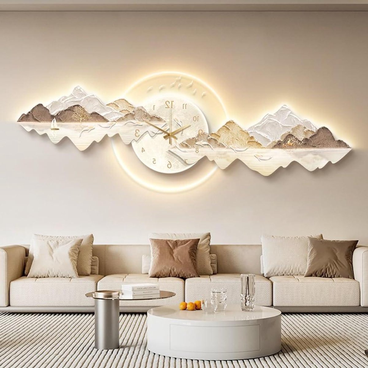 3D Wanddecoratie - Muurkunst LED - Woonkamer Verfraaien - Geïntegreerde LED - 40 cm - D