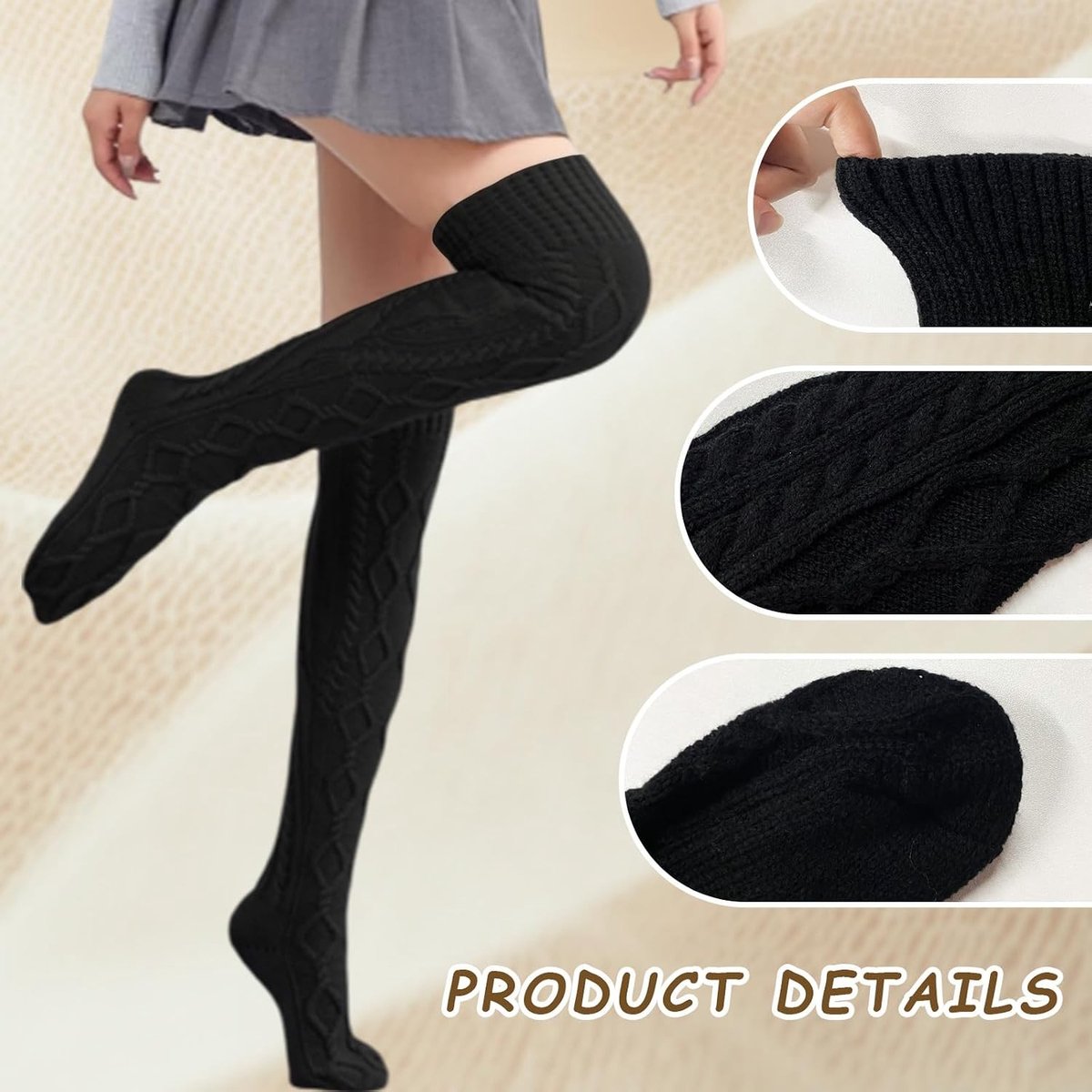 Dames Overknee Sokken, Winter Knitted Stockings, Lange Beenwarmers en Thigh High Kousen voor Comfort en Stijl