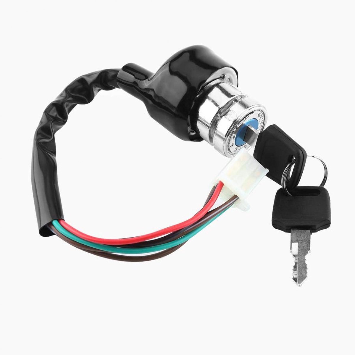 SnelShoppen - Universele Zündschalter voor Auto en Motorfiets met 6 Draden en 9-Pin Stekker, 3 Posities en 2 Sleutels