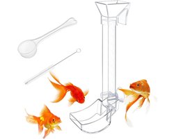 Voerbak Garnalen - Voerbuis Aquarium - Vissen Voeren - Verstelbare Lengte - 17 cm - Transparant