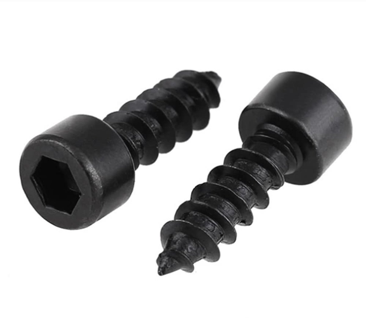 SnelShoppen - Zelftappende Schroeven M5x30mm - 30 Stuks Zwarte Hexagonkop - Hoogwaardige Carbonstaal - Ideaal voor Hout en Kunststof
