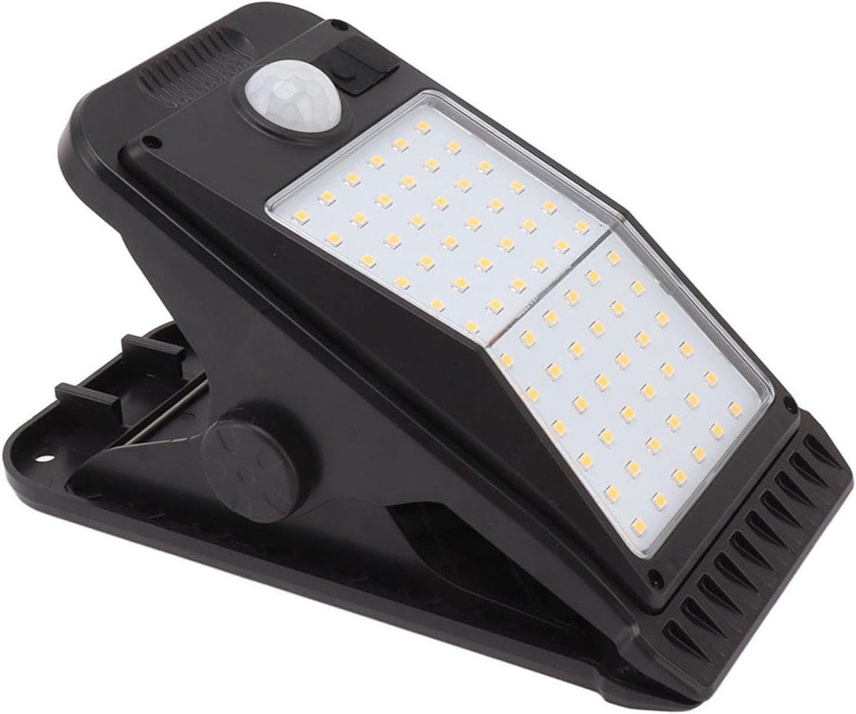 SnelShoppen - 72 LED Solar Lamp USB Zonnecliplamp met Ingebouwde Accu en Menselijke Lichaamssensor voor Buiten, Tuin, Terras, Wit Licht