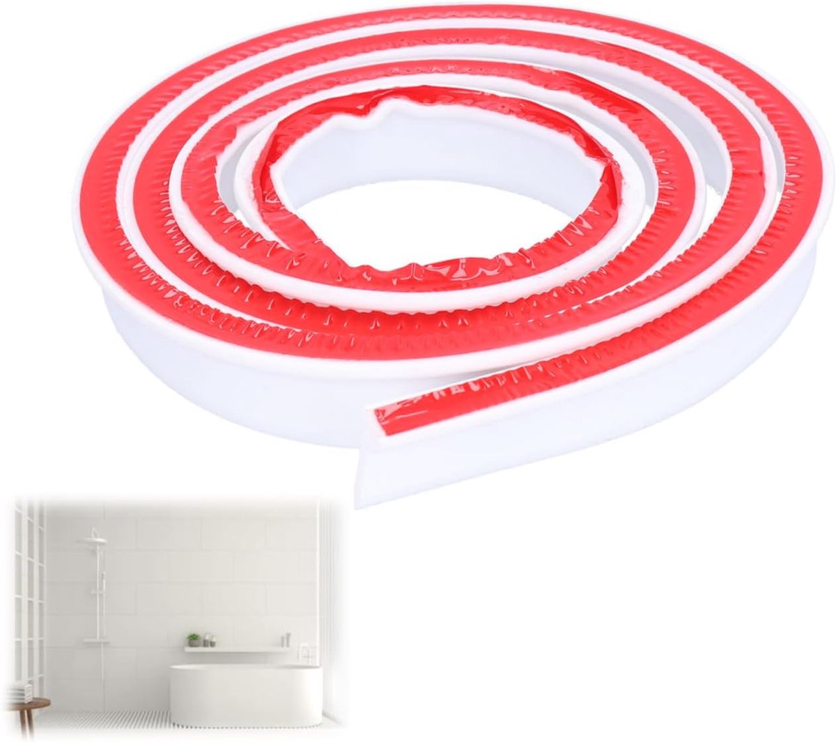 SnelShoppen - Waterdam Siliconen Drempel 2M x 15MM Vouwbare Douche Waterbeschermer Flexibel Water Retentie Systeem voor Nat en Droog Scheiding