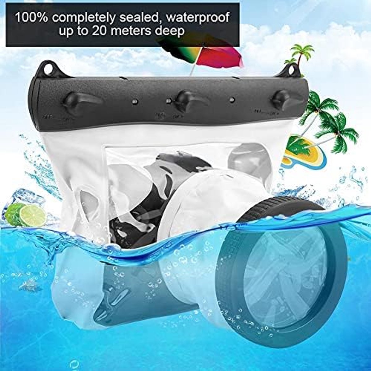 SnelShoppen - Waterproof Behuizing voor DSLR Camera's, Onderwater Camera Tas tot 20M, Universele Waterproof Case, Compact en Lichtgewicht