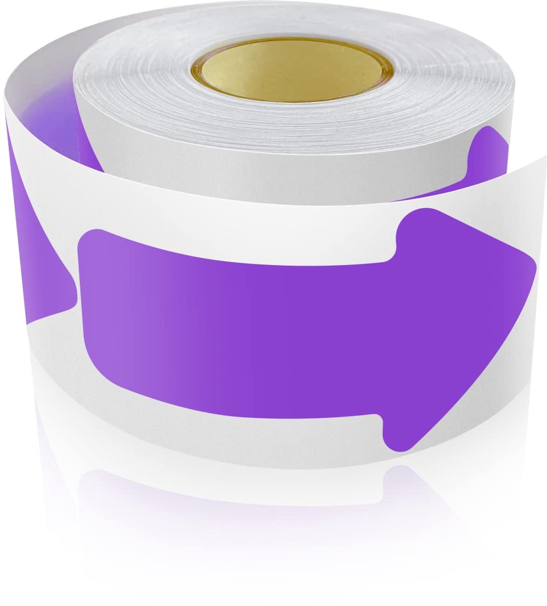 SnelShoppen - 200 Stuks Pijl Stickers 5 X 10 Cm Vloer Markering Rol Zelfklevende Vloer Sticker Weerbestendig Paars Voor Evenementen, Feest, Thuisgebru